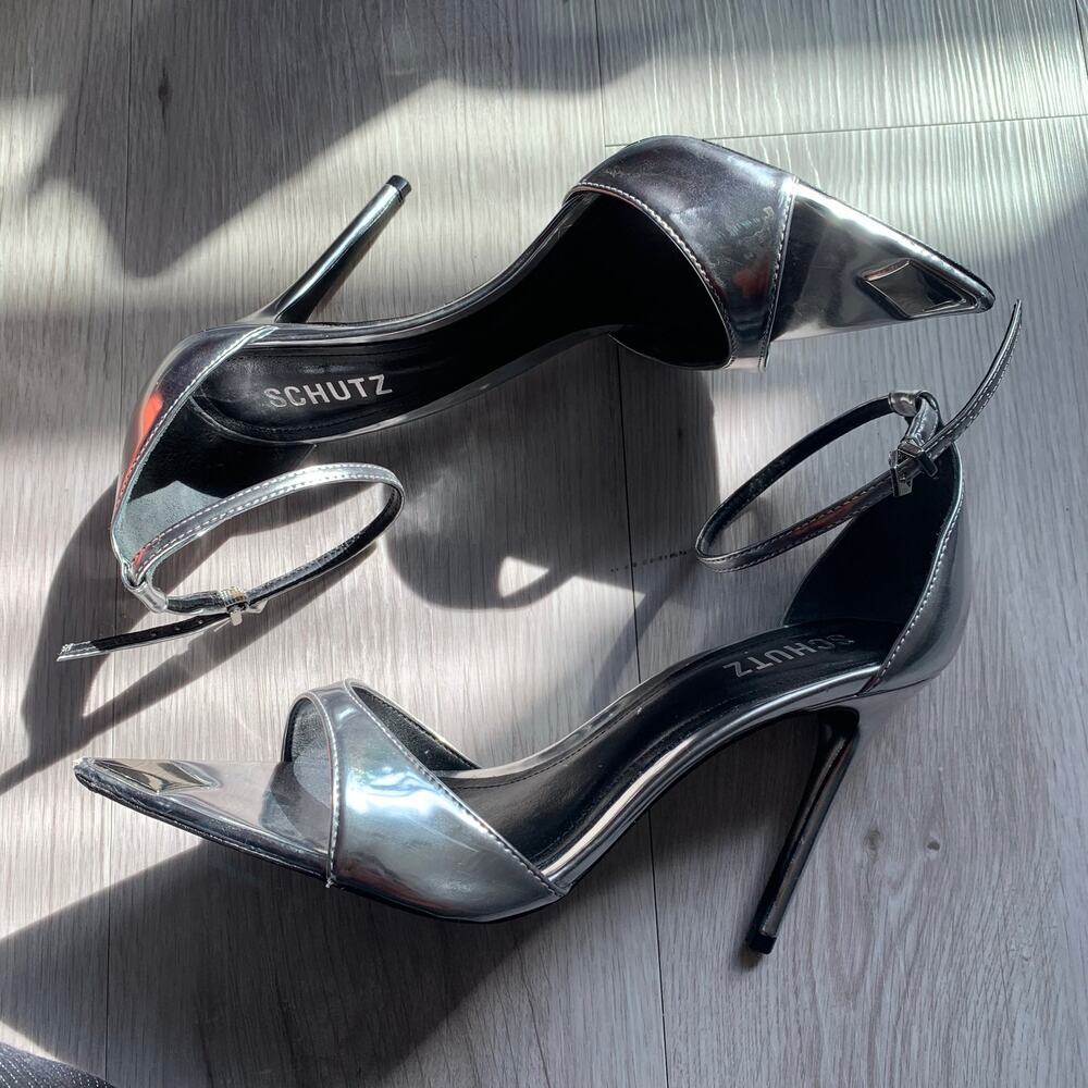 Schutz Pamela Metallic Heel Size 8.5 - Picture 4 of 5